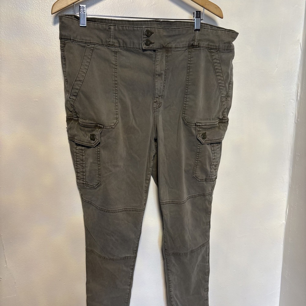 American Eagle women‎ 20 jegging Cargo Pant  Green Lyocell Stretch Utility Y2K